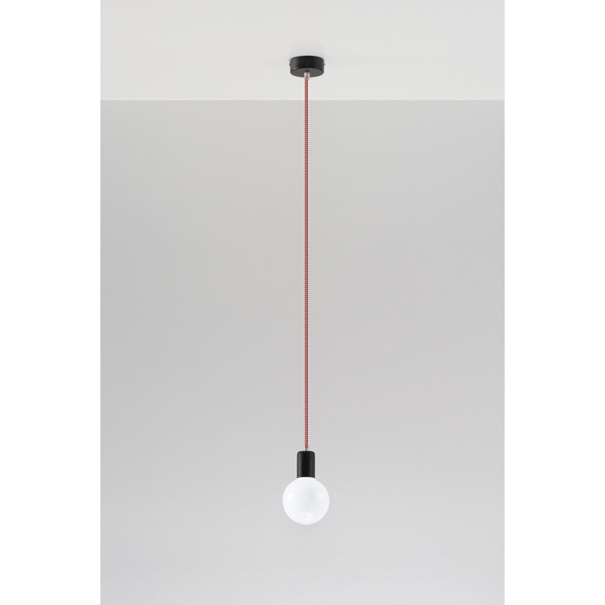 Sollux SL.0158 - Csillár na Lanku EDISON 1xE27/60W/230V fekete, piros