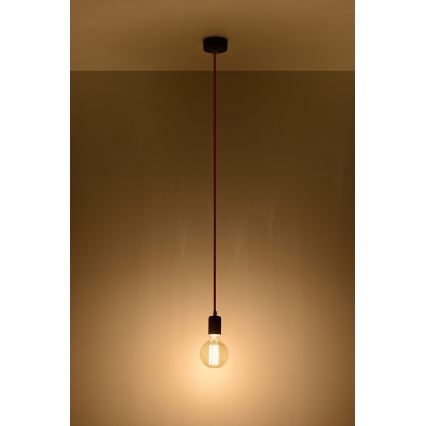 Sollux SL.0158 - Csillár na Lanku EDISON 1xE27/60W/230V fekete, piros
