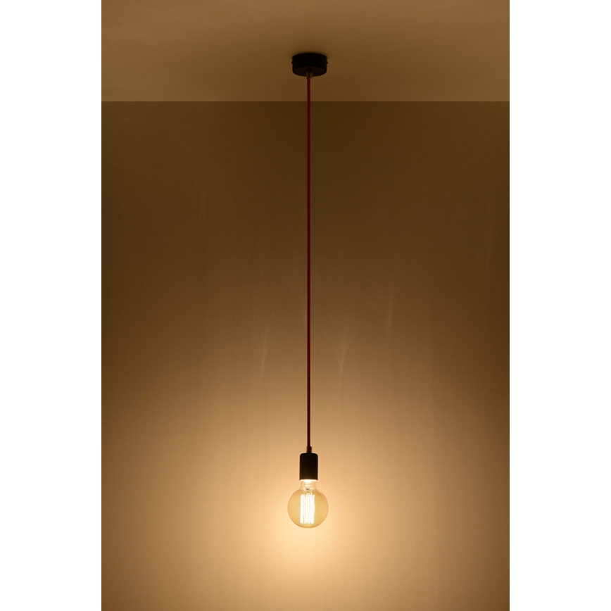 Sollux SL.0158 - Csillár na Lanku EDISON 1xE27/60W/230V fekete, piros