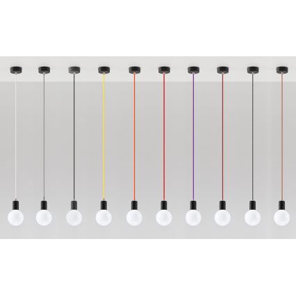 Sollux SL.0158 - Csillár na Lanku EDISON 1xE27/60W/230V fekete, piros