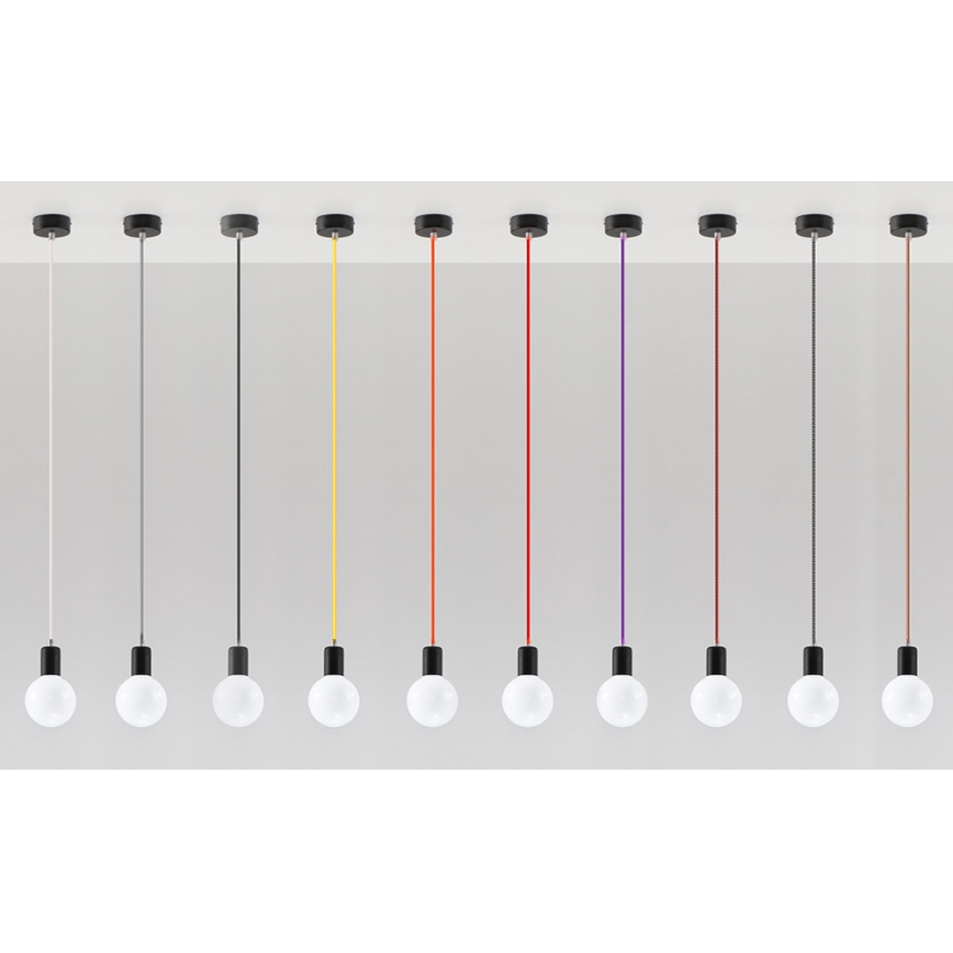 Sollux SL.0158 - Csillár na Lanku EDISON 1xE27/60W/230V fekete, piros