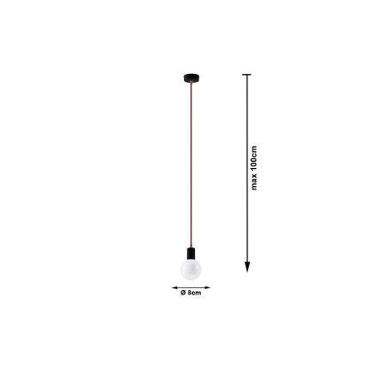 Sollux SL.0158 - Csillár na Lanku EDISON 1xE27/60W/230V fekete, piros
