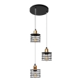 Csillár zsinóron EDISON 3xE27/15W/230V