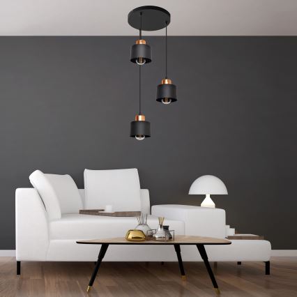 Csillár zsinóron EDISON 3xE27/15W/230V