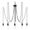 Csillár zsinóron EDISON 5 5xE27/60W/230V pók fekete