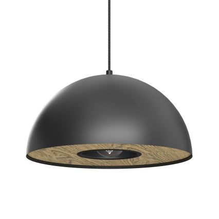 Csillár zsinóron ELGUND 1xE27/15W/230V átm. 35 cm fekete