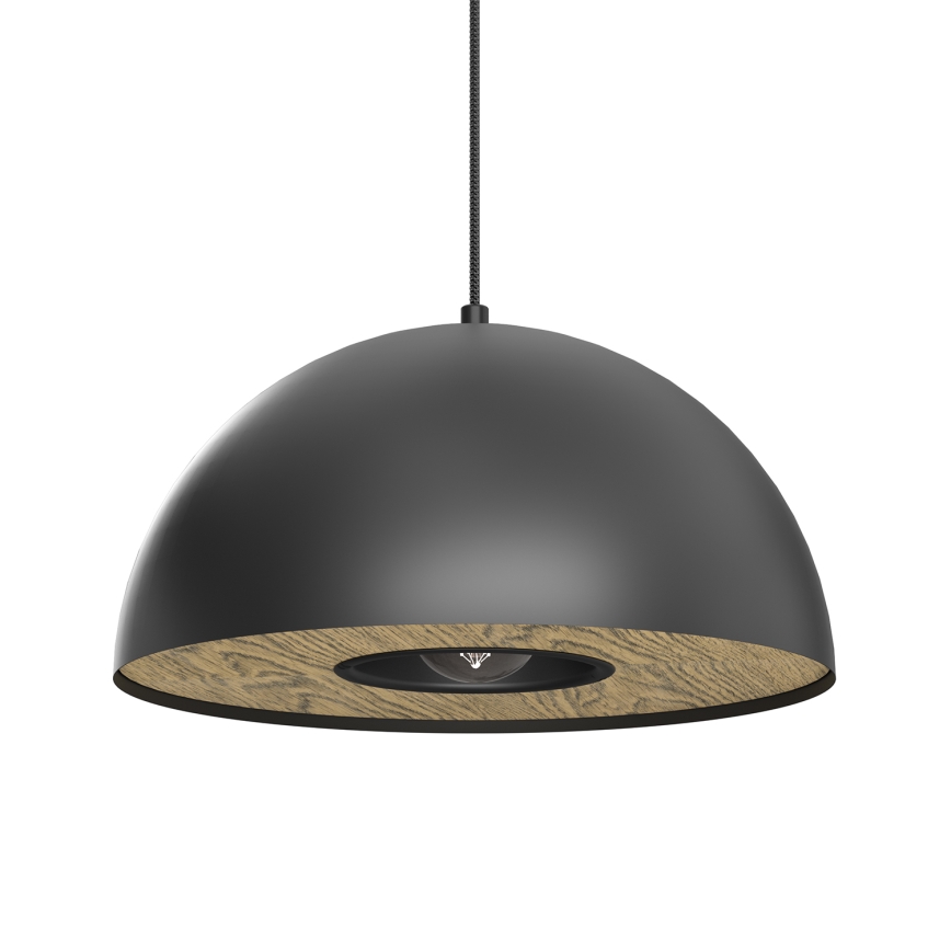 Csillár zsinóron ELGUND 1xE27/15W/230V átm. 35 cm fekete