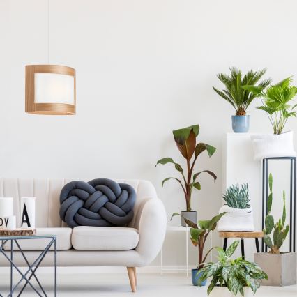 Csillár zsinóron ELODIE 1xE27/60W/230V tölgy