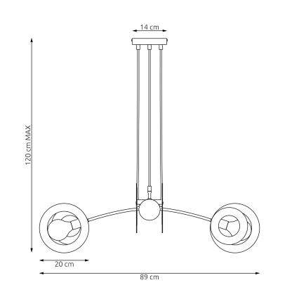 Csillár zsinóron EUFORIA 4xE27/15W/230V fekete