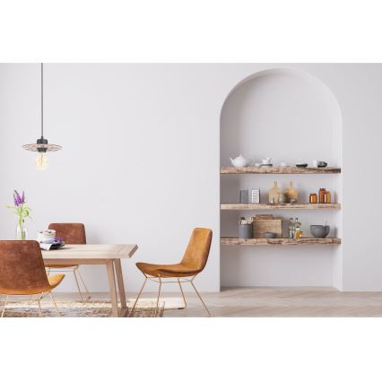 Csillár zsinóron FALCO 1xE27/60W/230V átm. 20 cm bézs