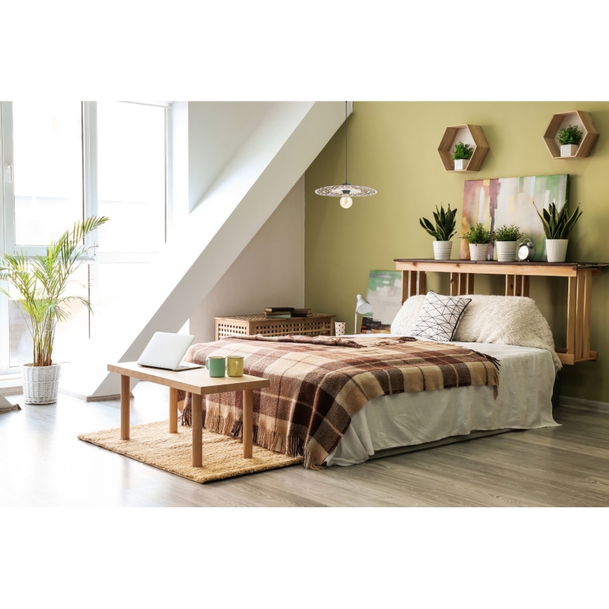 Csillár zsinóron FALCO 1xE27/60W/230V átm. 30 cm bézs