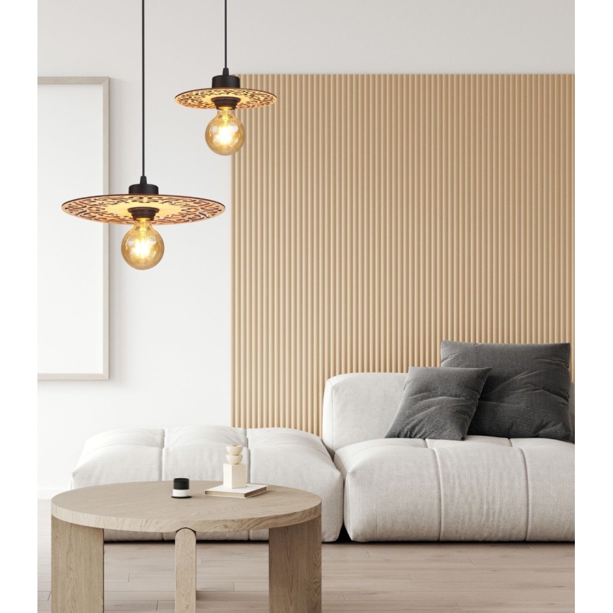 Csillár zsinóron FALCO 1xE27/60W/230V átm. 30 cm bézs