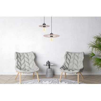 Csillár zsinóron FALCO 1xE27/60W/230V átm. 30 cm bézs