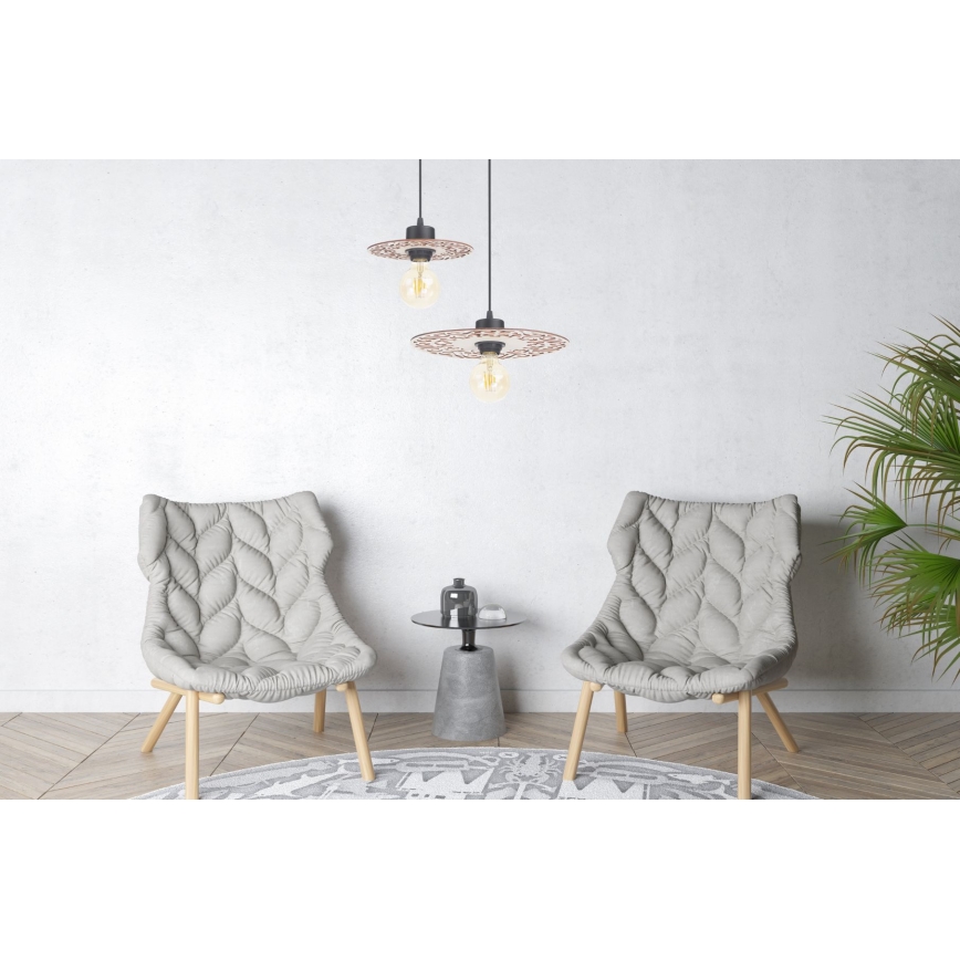 Csillár zsinóron FALCO 1xE27/60W/230V átm. 30 cm bézs