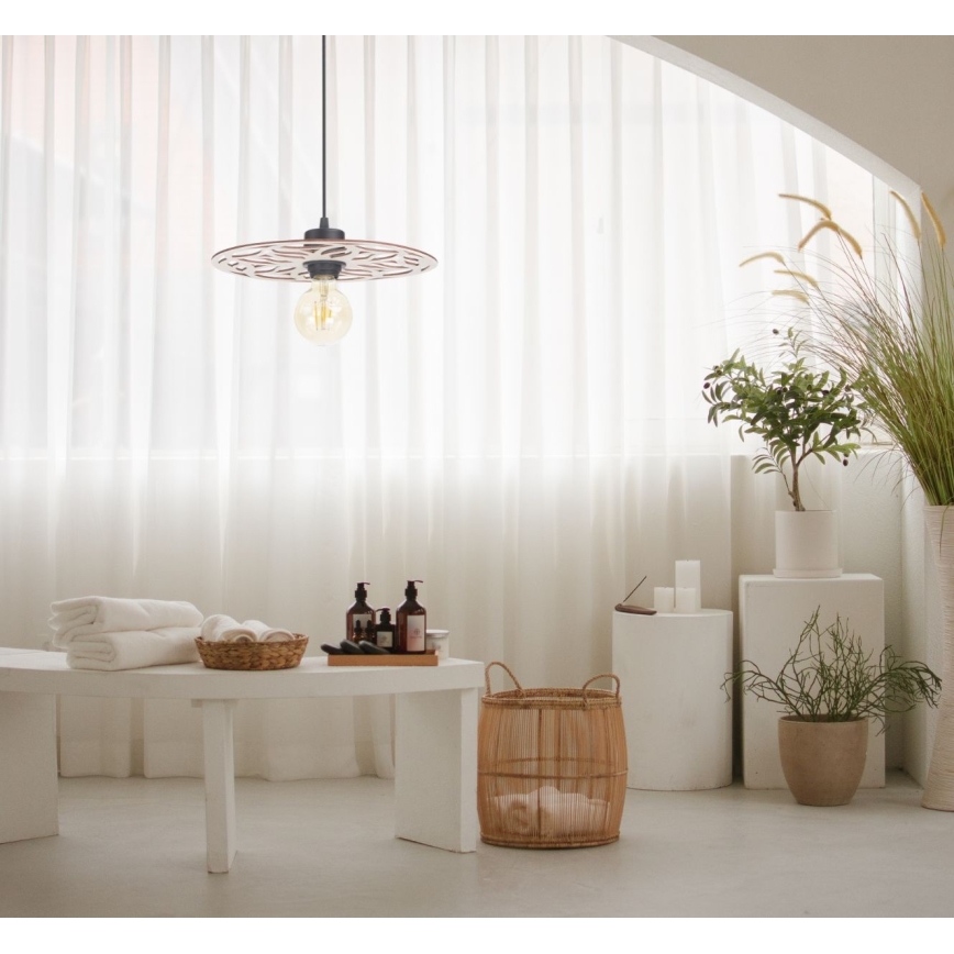 Csillár zsinóron FALCO 1xE27/60W/230V átm. 30 cm bézs