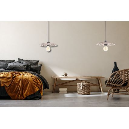 Csillár zsinóron FALCO 1xE27/60W/230V átm. 30 cm bézs