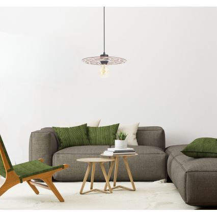 Csillár zsinóron FALCO 1xE27/60W/230V átm. 30 cm bézs