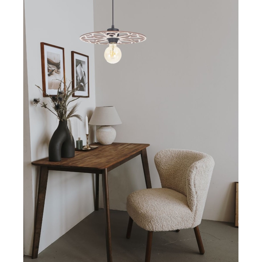 Csillár zsinóron FALCO 1xE27/60W/230V átm. 30 cm bézs