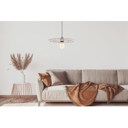 Csillár zsinóron FALCO 1xE27/60W/230V átm. 40 cm bézs