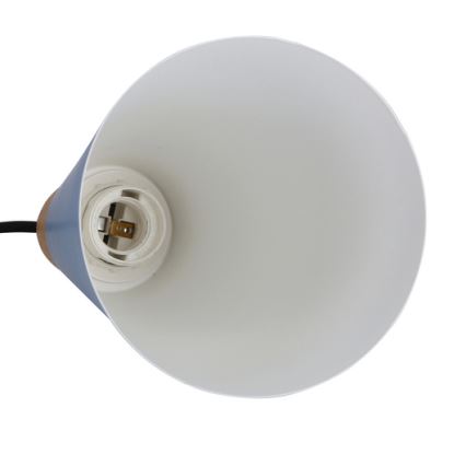Csillár zsinóron FARO 1xE27/40W/230V kék/bükkfa