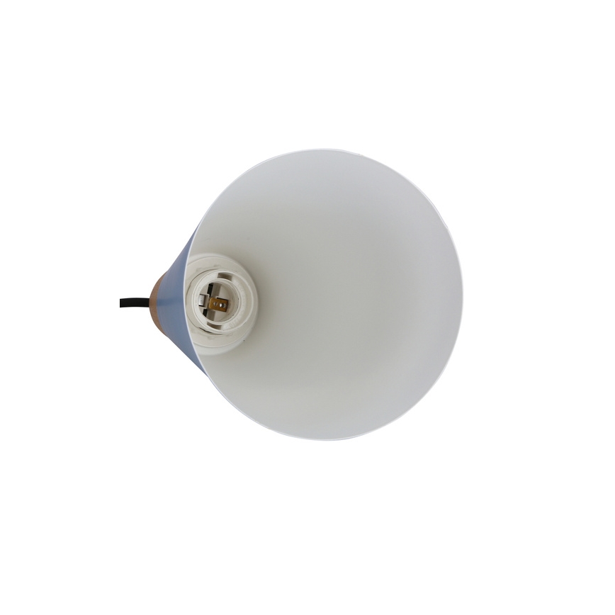 Csillár zsinóron FARO 1xE27/40W/230V kék/bükkfa