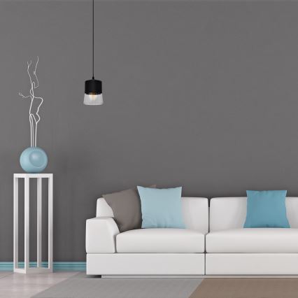 Csillár zsinóron FERGIE 1xE27/15W/230V fekete