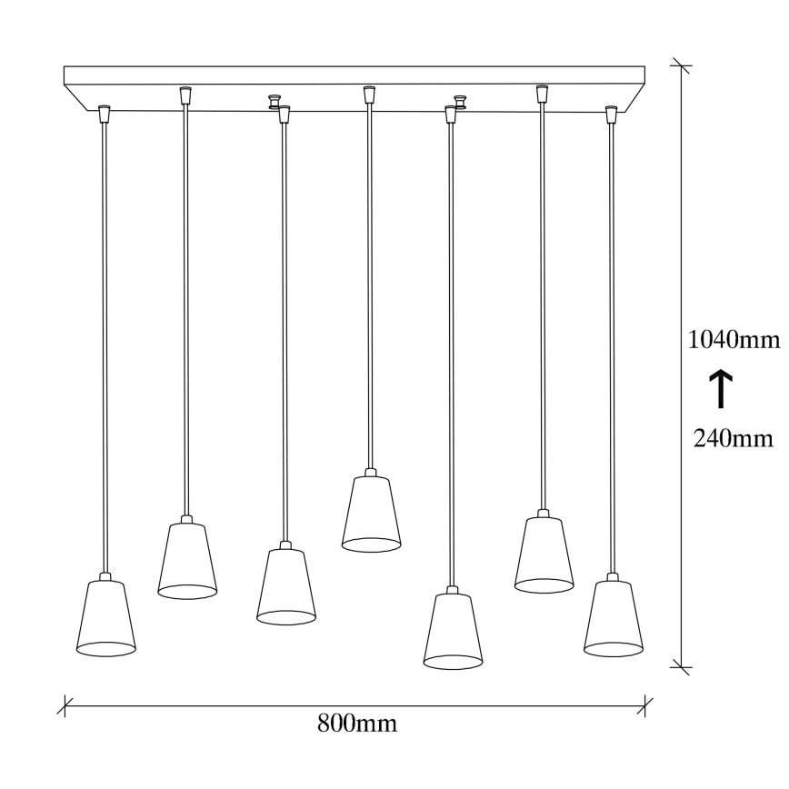 Csillár zsinóron FES 7xE27/40W/230V