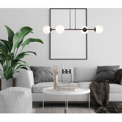 Csillár zsinóron FIRA 4xE27/60W/230V fekete