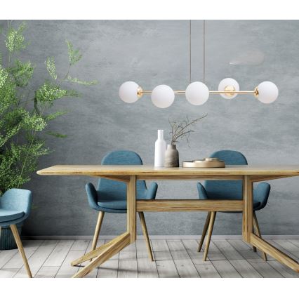 Csillár zsinóron FIRA 5xE27/60W/230V arany