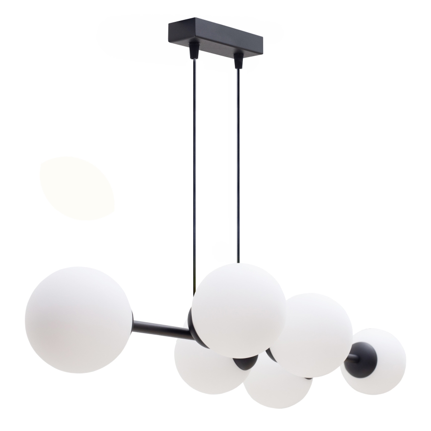 Csillár zsinóron FIRA 5xE27/60W/230V fekete