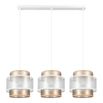 Csillár zsinóron GABI 3xE27/60W/230V arany/fehér