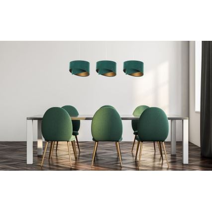 Csillár zsinóron GALAXY 3xE27/60W/230V zöld/arany