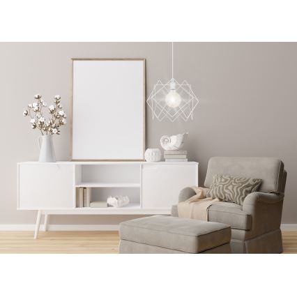 Csillár zsinóron GALL 1xE27/60W/230V fehér