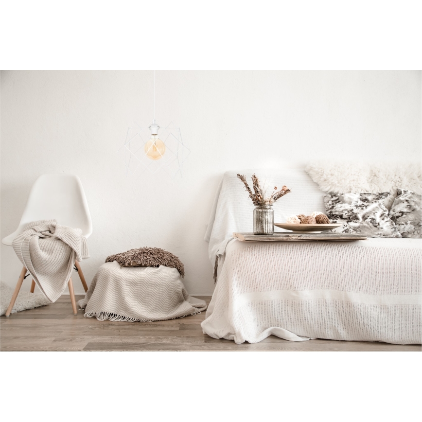 Csillár zsinóron GALL 1xE27/60W/230V fehér