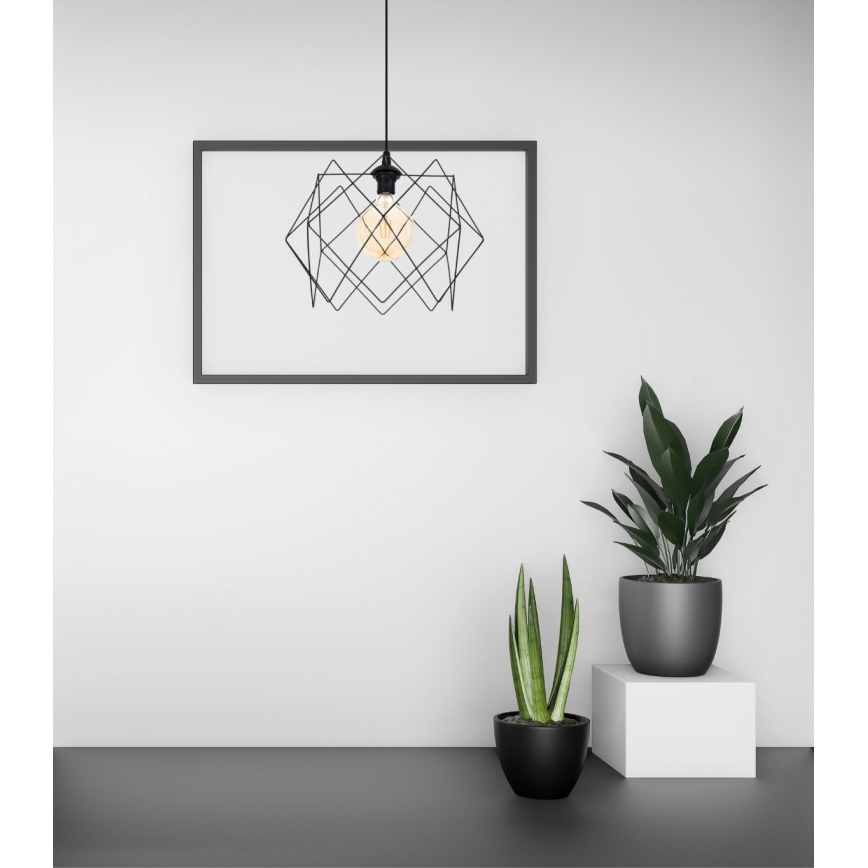 Csillár zsinóron GALL 1xE27/60W/230V fekete