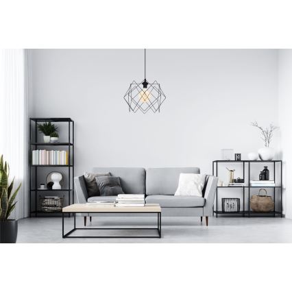 Csillár zsinóron GALL 1xE27/60W/230V fekete