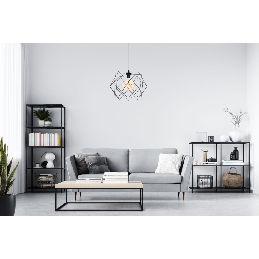 Csillár zsinóron GALL 1xE27/60W/230V fekete