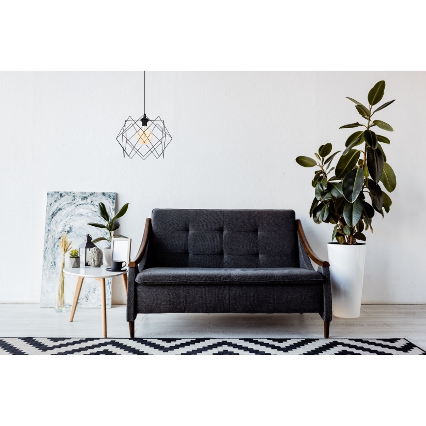 Csillár zsinóron GALL 1xE27/60W/230V fekete