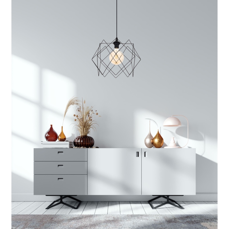 Csillár zsinóron GALL 1xE27/60W/230V fekete