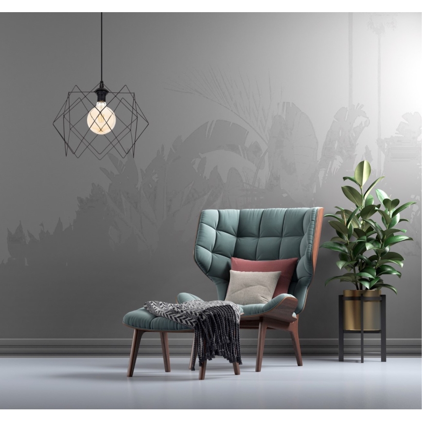 Csillár zsinóron GALL 1xE27/60W/230V fekete