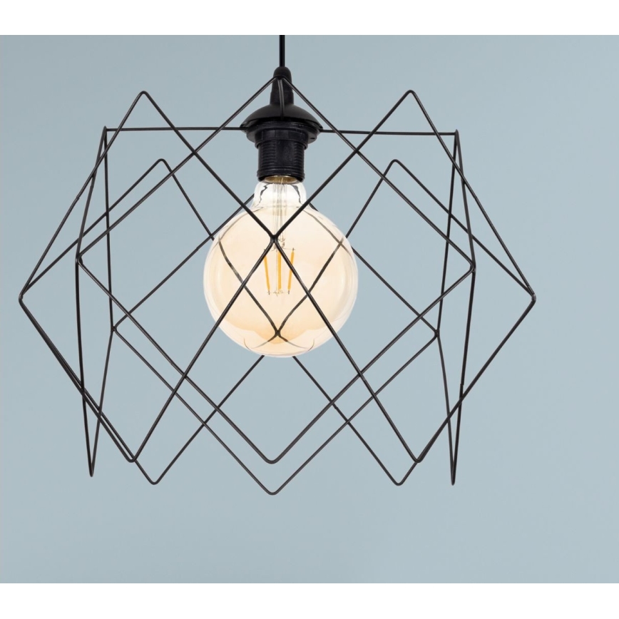 Csillár zsinóron GALL 1xE27/60W/230V fekete