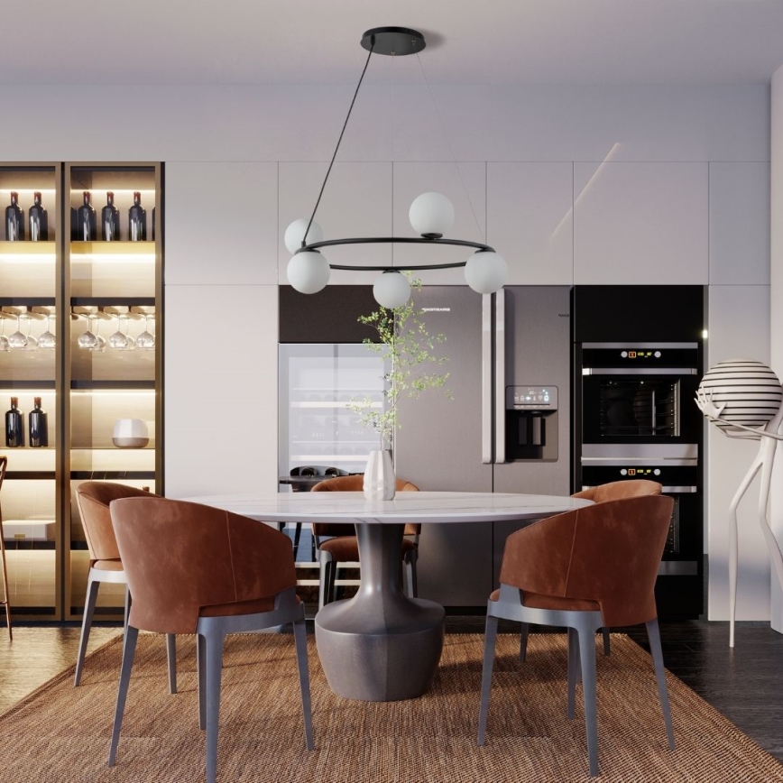 Csillár zsinóron GAMA 5xG9/12W/230V fekete