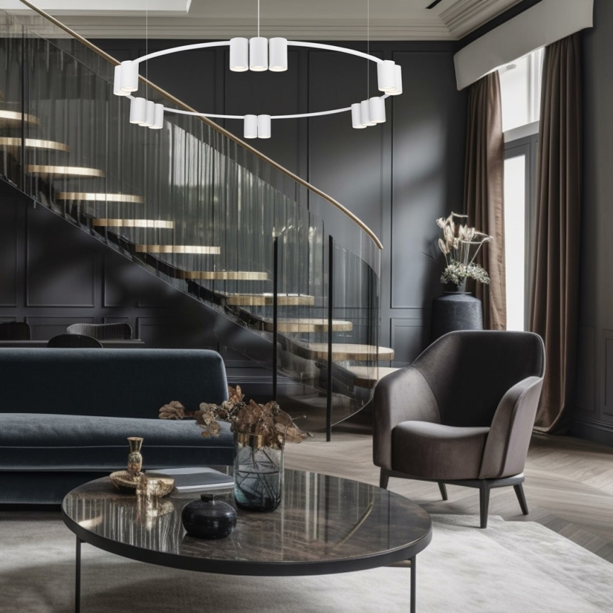 Csillár zsinóron GENESIS 15xGU10/8W/230V fehér