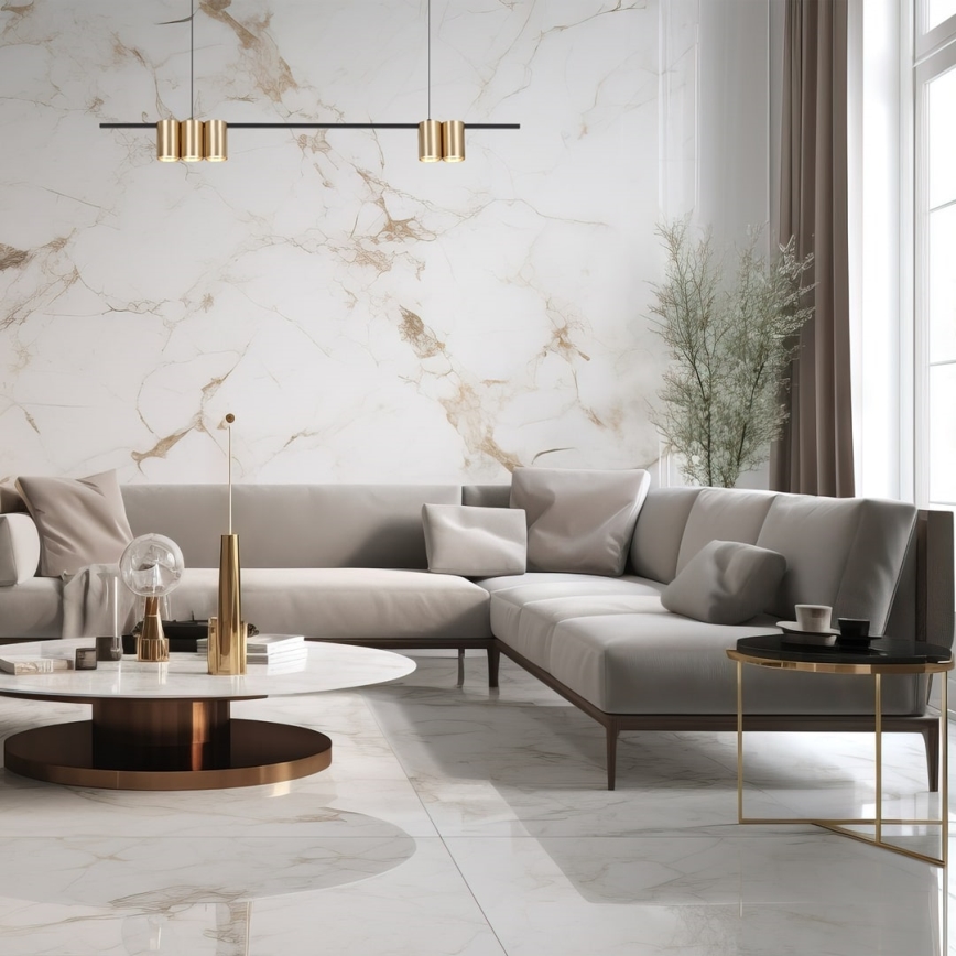 Csillár zsinóron GENESIS 5xGU10/8W/230V arany