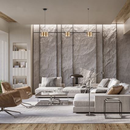 Csillár zsinóron GENESIS 7xGU10/8W/230V arany