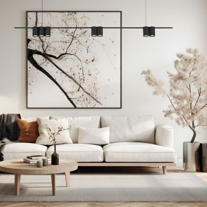 Csillár zsinóron GENESIS 7xGU10/8W/230V fekete