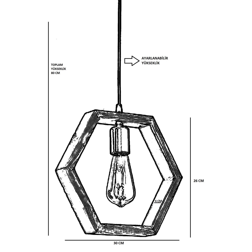 Csillár zsinóron GEOMETRIK 1xE27/60W/230V
