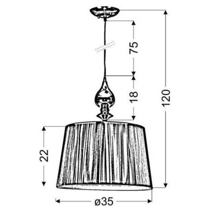 Csillár zsinóron GILLENIA 1xE27/60W/230V