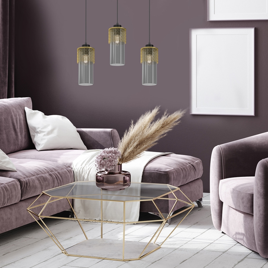 Csillár zsinóron GLAM 3xE27/60W/230V