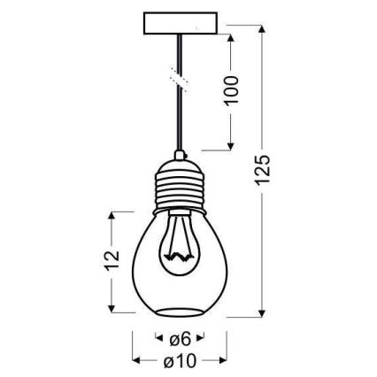 Csillár zsinóron GLIVA 1xE27/60W/230V
